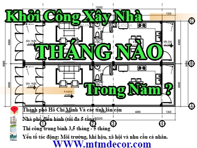 GỢI Ý CHỌN THỜI GIAN KHỞI CÔNG XÂY NHÀ TRONG NĂM