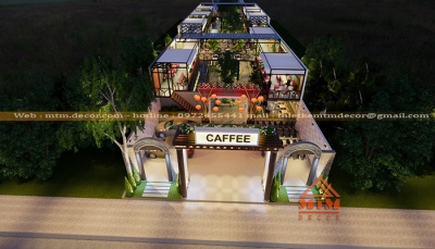 thiết kế quán cafe sân vườn đẹp